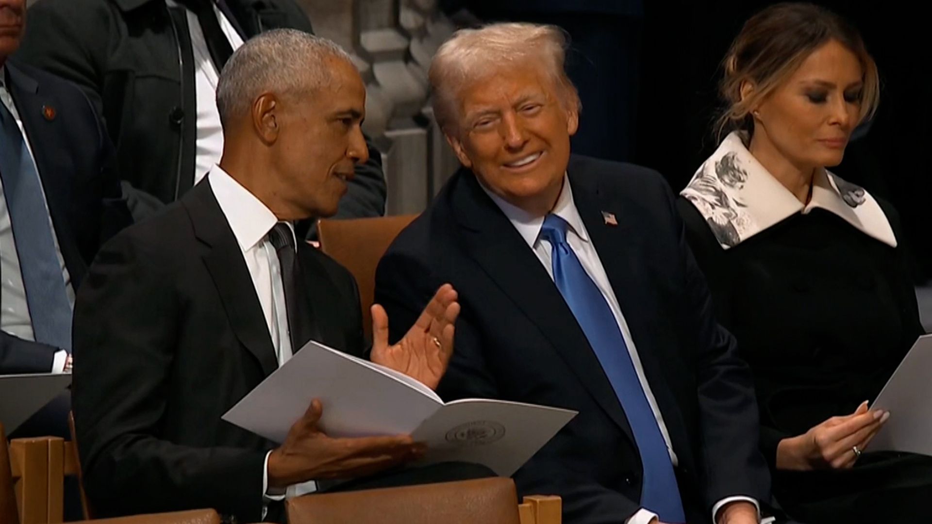 Trump says he is ‘setting up’ Putin meeting – and reacts to picture with Obama