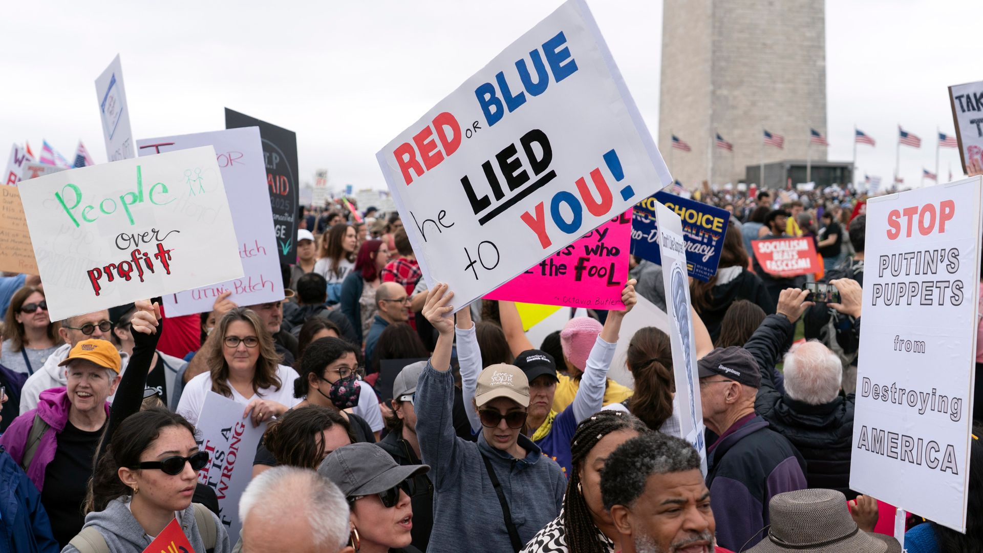 ‘Make democracy great again’: Thousands protest against Trump at rallies in every US state