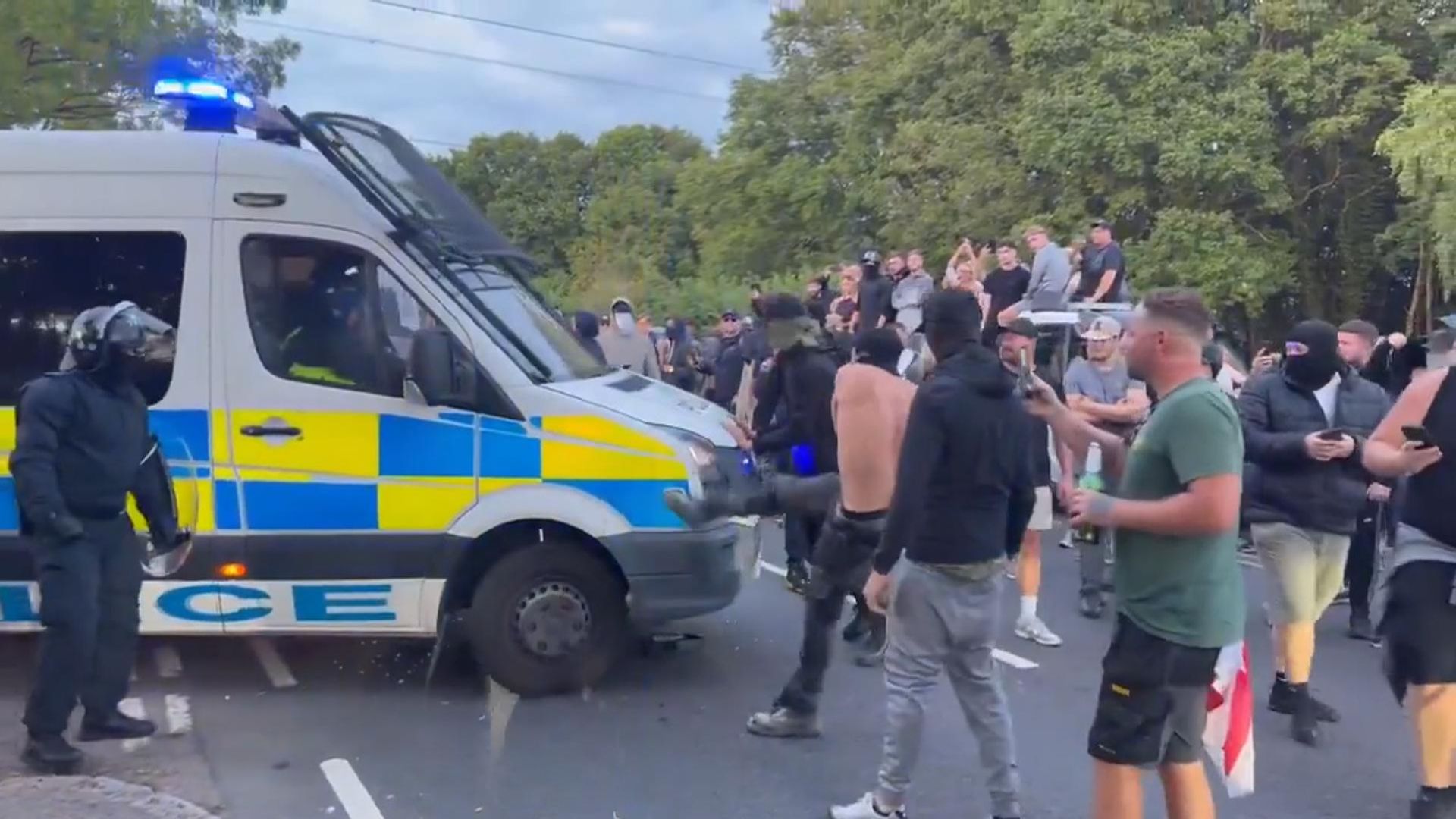 Essex Police say Nigel Farage claims about migrant hotel protest are ‘categorically wrong’