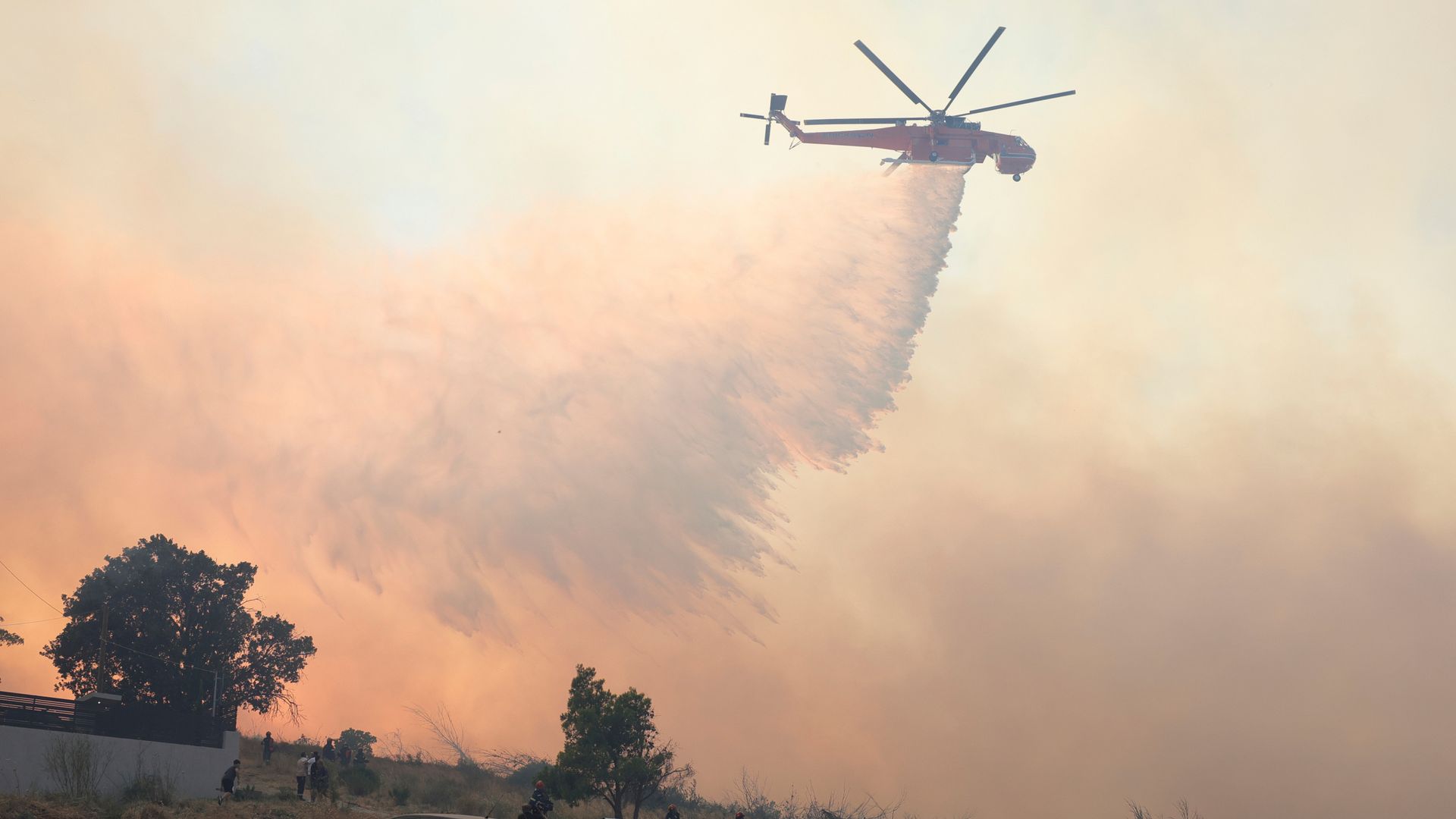 Firefighters tackle blazes as ‘apocalyptic’ wildfires break out across southeast Europe