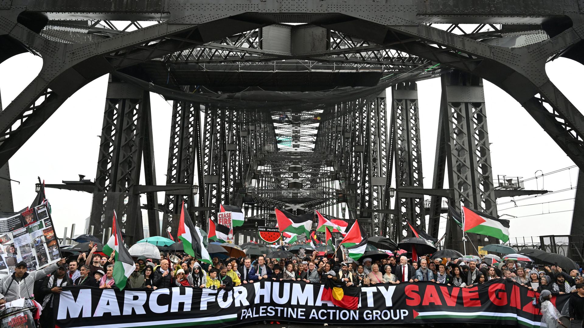Sydney Harbour Bridge pro-Palestine protest so busy it was ‘perilous’, police chief says