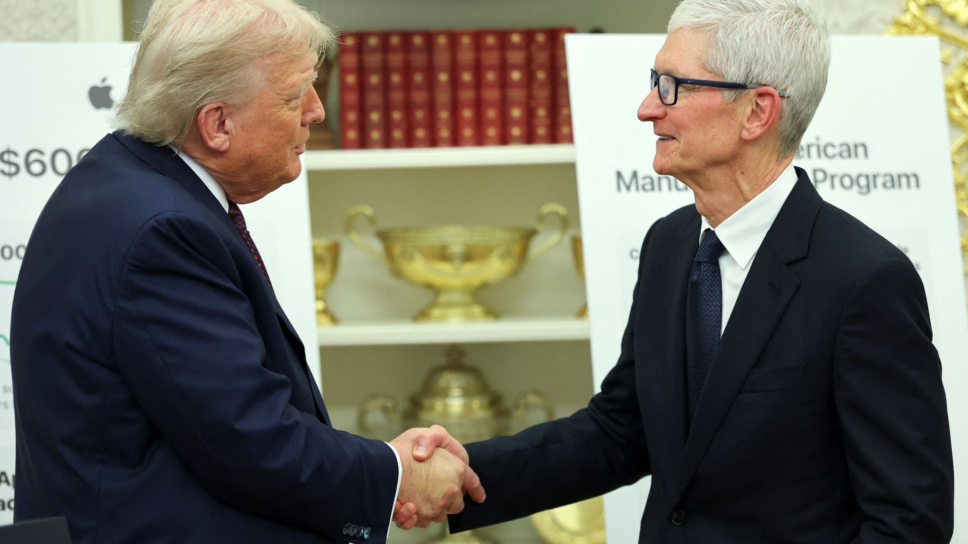 Trump announces yet more tariffs and praises ‘significant step’ from Apple